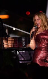Gorgeous Kylie Minogue in a Shiny Red Dress at 2021 Global Citizen Live Event in London