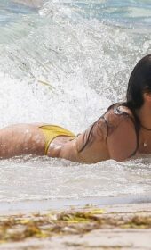 Hot Camila Cabello Displays Her Fit Body in a Yellow Thong Bikini in Miami Beach - 09/20/2021