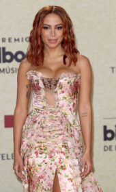 Red Haired Anitta in Georges Chakra Gown at the 2021 Billboard Latin Music Awards