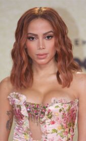 Red Haired Anitta in Georges Chakra Gown at the 2021 Billboard Latin Music Awards