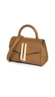 Demellier Nano Montreal Leather Bag in Deep Toffee