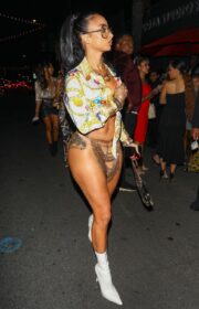 Draya Michele in Skimpy Outfit at Drake's 35th Birthday Party 2021