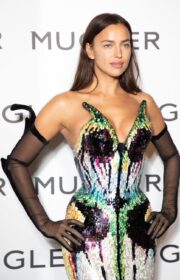 Fabulous Irina Shayk in a Mugler Gown at the Thierry Mugler Exhibition 2021 in Paris