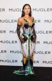 Fabulous Irina Shayk in a Mugler Gown at the Thierry Mugler Exhibition 2021 in Paris