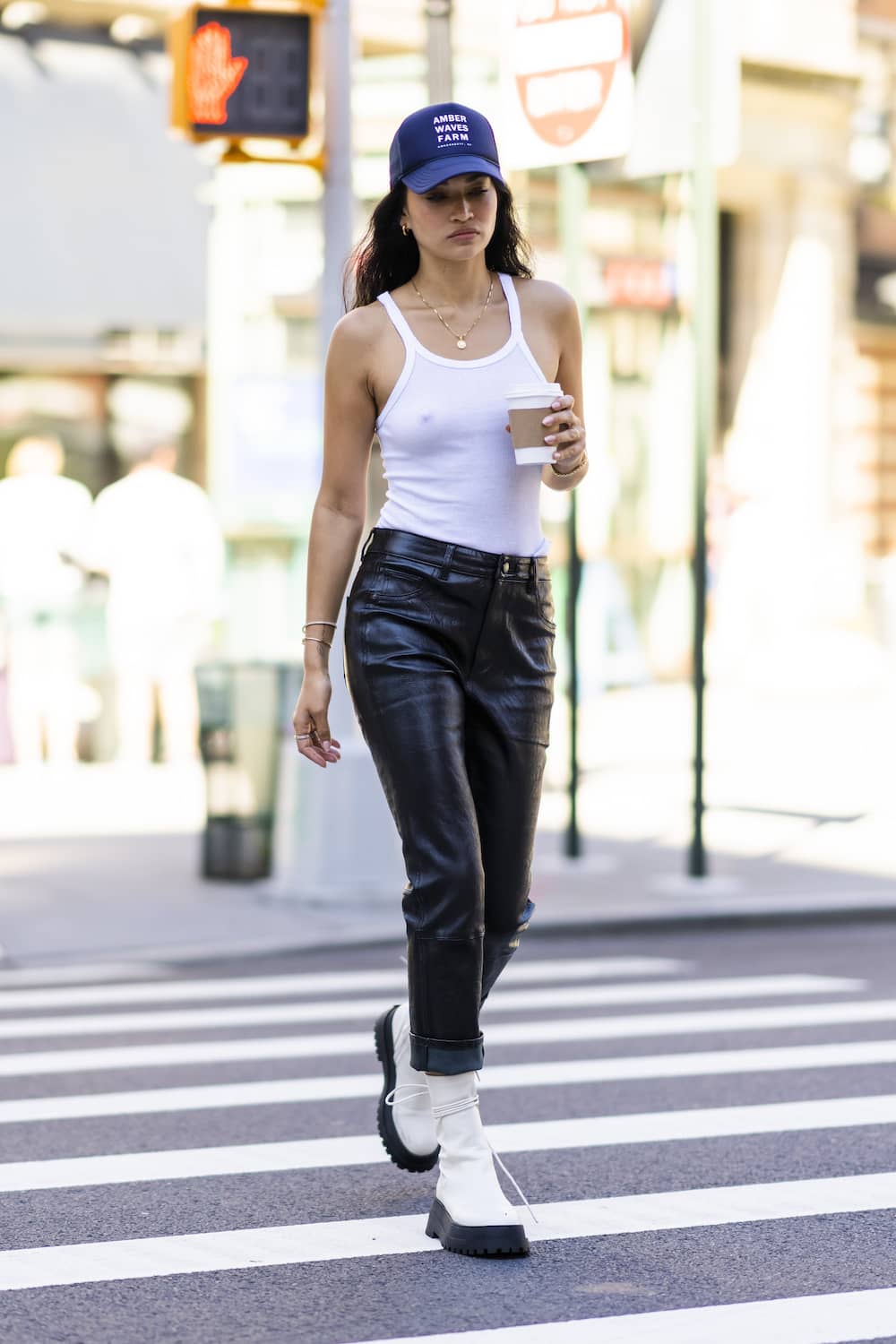 The 30 year old Australian model, Shanina Shaik showed off her phenomenal body in a see through white tank top when she stepped out in the street of New York City on September 29, 2021.