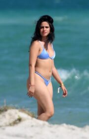 Camila Cabello in Cheeky Blue Bikini Kisses Shawn Mendes in Miami 2021