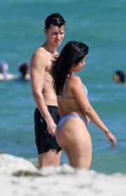 Camila Cabello in Cheeky Blue Bikini Kisses Shawn Mendes in Miami 2021