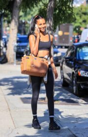 Pretty Jasmine Tookes in Workout Outfit Leaving the Gym in California 2021