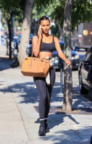 Pretty Jasmine Tookes in Workout Outfit Leaving the Gym in California 2021
