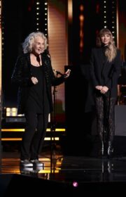 Taylor Swift in Lacy Black Bodysuit at 2021 Rock & Roll Hall Of Fame Inductees