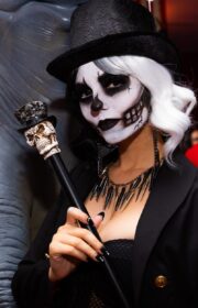 Victoria Justice in Skeleton Costume at 2021 CarnEvil Halloween Bash