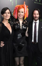 Carrie-Anne Moss in Plunging Gown at The Matrix Resurrections’ San Francisco Premiere