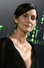Carrie-Anne Moss in Plunging Gown at The Matrix Resurrections’ San Francisco Premiere