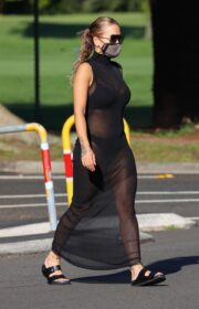 Rita Ora Sexy Sheer Style in Black Lingerie in Sydney, Australia 2021