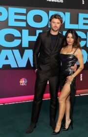 Sarah Shahi & her boyfriend Adam Demos Make Red Carpet Debut at 2021 People's Choice Awards