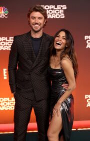 Sarah Shahi & her boyfriend Adam Demos Make Red Carpet Debut at 2021 People's Choice Awards