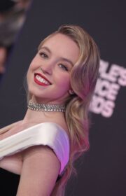 Sydney Sweeney in YSL Low-Cut Dress at 2021 People’s Choice Awards