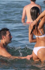 Alessandra Ambrosio Hot Body in White Bikini at a beach in Brazil 2022