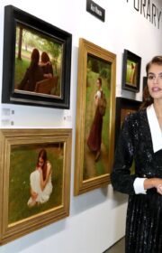 Radiant Kaia Gerber in Celine Dress at 27th LA Art Show Opening Party