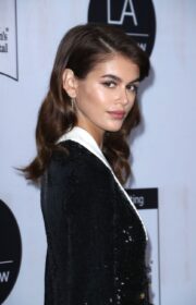 Radiant Kaia Gerber in Celine Dress at 27th LA Art Show Opening Party