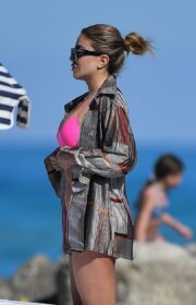 Larsa Pippen Looked Sensational in Pink Bikini at Miami Beach 2022