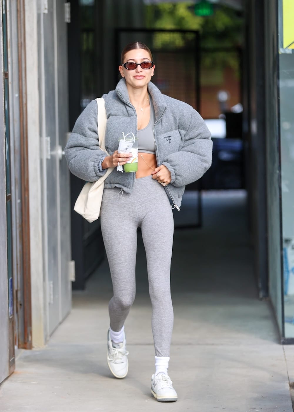 Lovely Hailey Bieber Workout Outfit Leaving Pilates Class in Los Angeles