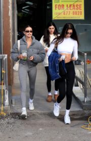 Pretty Bella Hadid Workout Outfit Leaving Pilates Class in Los Angeles