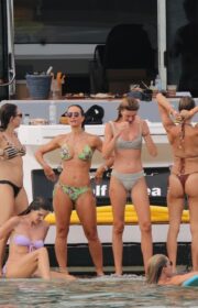 Sensational Alessandra Ambrosio in Sexy Thong Bikini at a Yacht Party
