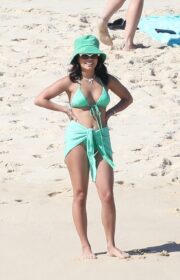 Sexy Vanessa Hudgens in Turquoise Bikini at a Beach in Cabo San Lucas 2022