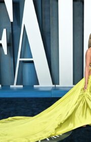 Glamorous Heidi Klum in Yellow Dress at the 2022 Vanity Fair Oscars Party