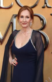 J.K. Rowling in Blue Dress at Fantastic Beasts 3 World Premiere in London 2022
