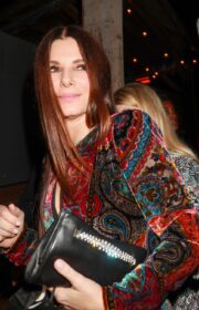 Sandra Bullock in Velvet Dress at The Lost City LA Premiere After Party 2022