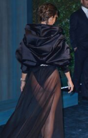 Super Model Alessandra Ambrosio in Sheer Dress at the 2022 Vanity Fair Oscars Party
