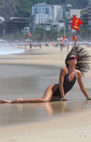 Alluring Izabel Goulart in Black Swimsuit for a Racy Photoshoot 2022