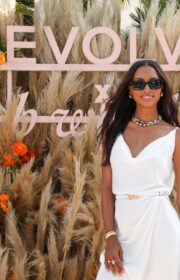 Coachella 2022: Jasmine Tookes in Stunning White Dress at Revolve Festival