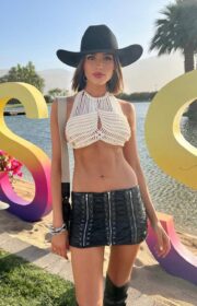 Coachella 2022: Olivia Culpo Bold Style in Bra top and Mini Skirt at ZOEasis Party