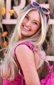 Coachella 2022: Romee Strijd in Hot Pink Mini Dress at Revolve Festival