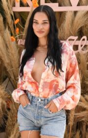 Coachella 2022: Shanina Shaik in Sexy Shirt at Revolve Festival