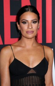 Gorgeous Lea Michele in Racy Black Dress at Spring Awakening NYC Premiere 2022