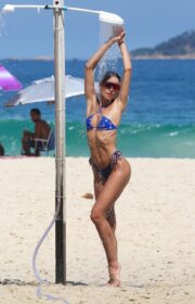 Hot Izabel Goulart in Blue Thong Bikini for a Sensual Photoshoot 2022