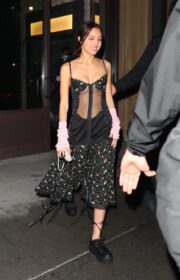 Olivia Rodrigo Daring Style in Racy Semi Sheer Dress for the Date Night in NYC 2022