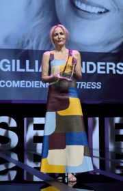 Pretty Gillian Anderson in Chloe dress at 5th Canneseries Festival in France 2022