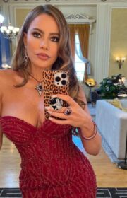 Red Hot Sofia Vergara in O’Blanc Gown at "America's Got Talent" Season 17 Kick-Off Red Carpet