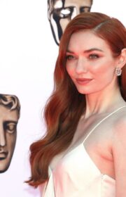 BAFTA TV Awards 2022: Eleanor Tomlinson in White Galvan Silk Gown