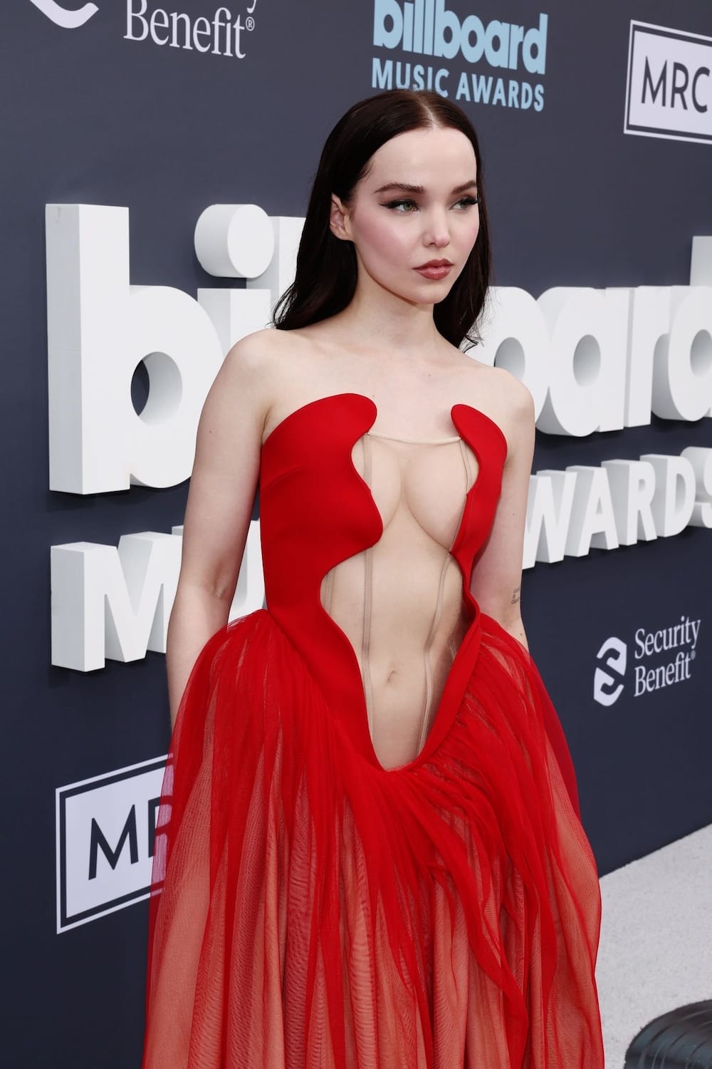 Billboard Music Awards 2022: Dove Cameron in Racy Red Ashlyn Dress