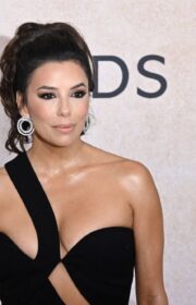 Cannes 2022 amfAR Gala: Eva Longoria in Sexy Black Cut-Out Mônot Dress