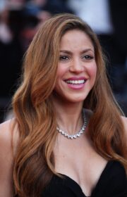 Cannes 2022: Pretty Shakira in Black High Slit Mônot Dress at Elvis Premiere