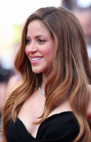 Cannes 2022: Pretty Shakira in Black High Slit Mônot Dress at Elvis Premiere
