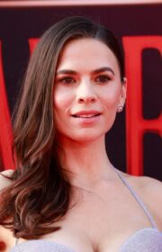Hayley Atwell in Sparkling Silver Dress at Doctor Strange 2 LA Premiere 2022