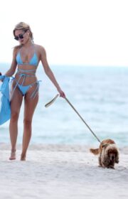 Kimberley Garner Looks Incredible in Skimpy Blue Bikini in Miami Beach 2022